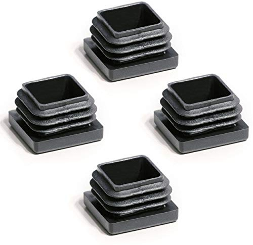 Enkotrade 4 Stück Lamellenstopfen für Vierkantrohre, 30x30 mm, Rohrabdeckung aus hochwertigem Polyethylen Kunststoff, Stopfen, Endstopfen, Kappen, Gleiter | Rohrstopfen Quadratisch