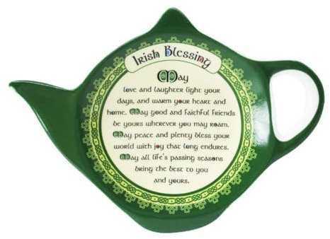 Teebeutelhalter aus feinem Porzellan, mit irischem Segen, 8 x 11 cm