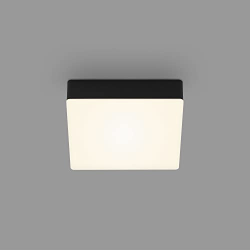 BRILONER - LED Deckenlampe rahmenlos, warmweiße Lichtfarbe, 11 Watt, 1000 Lumen, LED Lampe, Deckenleuchte, Wohnzimmerlampe, Schlafzimmerlampe, Küchenlampe, 15,7x15,7x3,6 cm, Schwarz