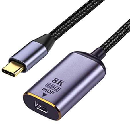 CY Adattatore da USB C a Mini Displayport, USB4 Tipo C a Mini DP Displayport femmina, cavo display 8K 60Hz UHD 4K Monitor Display Adapter