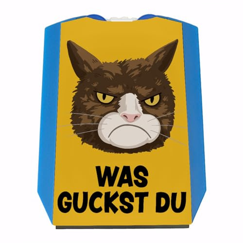 speecheese was guckst du Parkscheibe mit grimmiger Katze witzige Parkuhr StVO-Konform mit niedlichem Motiv auf der Rückseite um Menschen von deinem Auto fernzuhalten