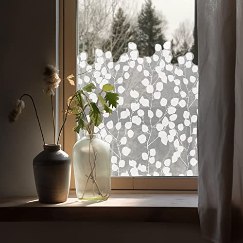 ChicSkin Fleur Film Occultant Fenêtre Electrostatique Vitre Bon Intimité, Translucide Film pour Anti UV Dépoli pour, Maison fenêtre Salle de Bain Décoration en Verre, Feuille 150x39CM