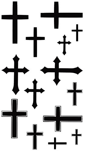 Temporäre tattoos Christliche Kreuze - 1 Blatt von Fake tattoos | Religiöse Tätowierung | Schwarz | Christliche Kreuze Klebetattoos, Herren, Damen - TATTOO YOUR STYLE