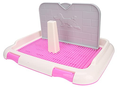 Sovrapposizione per Toilette per Cani, Toilette per Cani da Interno per Cuccioli V Vasino Toilette per Cani con 1 Toilette per Cani per Toilette per Cani (Rosa)