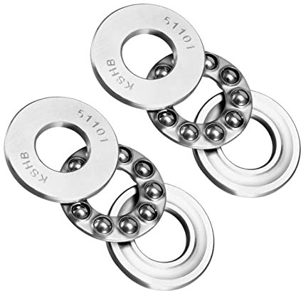 QUARKZMAN 2 Stück Einweg Axial Kugellager 12mm x 26mm x 9mm Chromstahl Einreihige Walze für Aufzüge und Formenbau