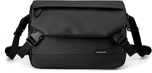 FANDARE Ultraleicht Umhängetasche Herren Männertasche Messenger-Bags Schultertasche Arbeitstasche Kuriertasche Hängetasche Reisetaschen Handgepäck Freizeit Arbeit Büro Nylon Messenger Bag Schwarz