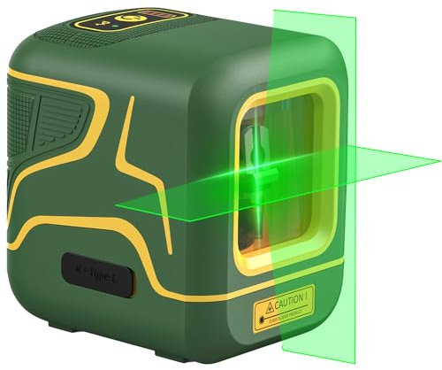 Fanttik D2 Kreuzlinienlaser Selbstnivellierend, Linienlaser Grün 30m, Wiederaufladbare Batterie, USB-C Aufladung, Magnetische Halterung 360°, Pulsmodus, IP54, für DIY und Dekoration - Grün