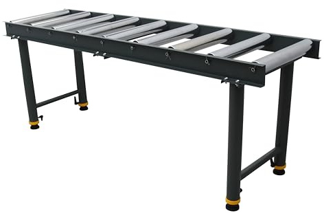 TECHTONGDA 9 Rolls Conveyor Roller Stand Adjustable Height 440LBS 65 Inch Length 18.5 Inch Width with 2.3 Inch Rollers Diameter Stainless Steel Silver