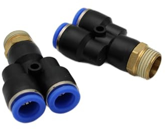 Pneumatik Y-Mehrfach-Steckverschraubung 1/2 - 10mm IQS Y-Verbinder T-Stück Druckluft