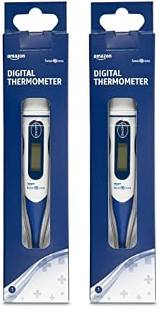 Amazon Basic Care - Thermomètre numérique, Bleu (Lot de 2)