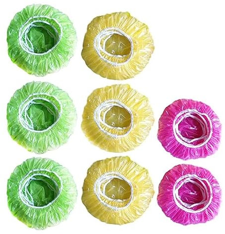 60 Stück Frischhaltebeutel Dichtungsbeutel Wiederverwendbar Abdeckhauben für Lebensmittel Frischhaltefolie Versiegelungsbeutel Lebensmittelabdeckung Elastisch Abdeckung für Schüssel (Yellow, One Size)