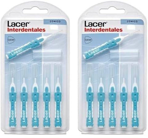INTERPROXIMAL - Cepillo Interdental Recto Cónico 6 Unidade, Mango Bimaterial y Antideslizante, Cuello Flexible, Máxima Eficacia, Filamentos Tynex, Previene y Elimina la Placa Bacteriana (Paquete de 2)