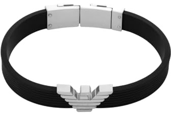 Emporio Armani Herrenarmband aus Leder oder Edelstahl mit Karabiner-, Schieber- oder Druckknopfverschluss