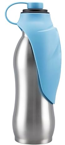 Hundetrinkflasche für Unterwegs: PRITOK 750 ml Wasserflasche für Hunde, Trinkflasche Hund, Tragbare Trinkwasserflasche für Haustiere, Edelstahl-Wasserflasche für Hunde für den täglichen Gebrauch