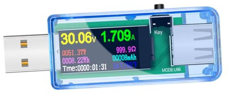 Angoily Digital Usb Power Tester Lcd Display Voltage Capacity Energy Power Temperature