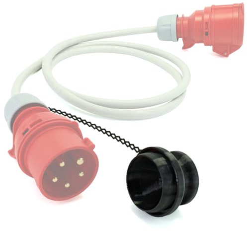 Abdeckung für Dose Starkstrom, schnelle sichere Handhabung, Drehstrom Stecker Schutz, Werkstatt Schutz Spritzwasser Spänen Schmutz Staub (1, Schwarz, Stecker Starkstrom 5-Pol 16A + Befestigungslasche)