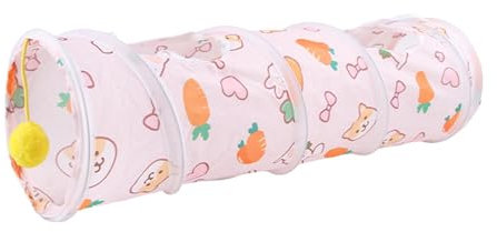 Kleintiertunnel, Hasentunnel für den Innenbereich für Kaninchen – Haustier-Ruherohrhaus, zusammenklappbarer Tunnel, Cartoon-Hasenspielzeug in Röhren-Aktivitätsspielzeug für Zwergkaninchen, Hamster, Kä