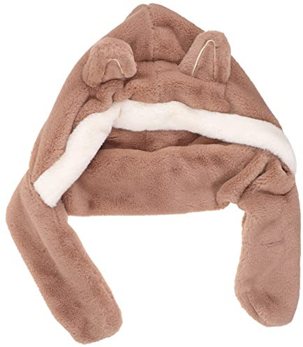 Homoyoyo warmer Schal mit Kapuze Mann Schal frauen Wolle fallen Schnee schalmützen kaputzenschal Schalhaube Kapuzenschal für Damen im Winter Kapuzenhaube Künstliches Kaninchenfell Khaki