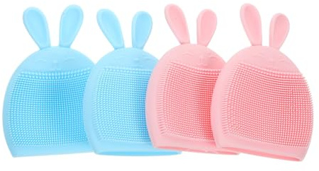 OATIPHO Silikon Gesichtsreinigungsbürsten und Angenehmer Gesichtsmassage 4 Stück-packung mit Weichem Material zur Porentiefen Reinigung für Empfindliche und Trockene Haut