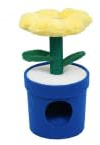 GOPLUS Árbol para Gatos de Interior, Torre para Gatitos con Percha Acolchada en Forma de Flor, Rascador, Caseta con Cojín, Hojas Plegables, Centro de Actividades para Mascotas (Amarillo)