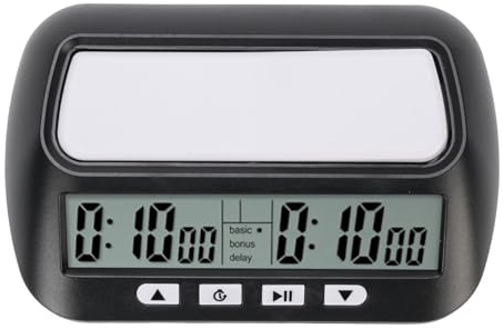 Luqeeg Horloge d'échecs Numérique Multifonction, Portable et Professionnelle Alimentée par Batterie avec Alarme pour Joueurs de Jeux de Société Compte à Rebours