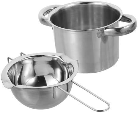 VALICLUD Stainless Steel Double Boiler Melting Pot with Insert for Chocolate Fondue Butter Cheese Candy Wax Heating Multi-Functional Dessert and Sauce Preparation