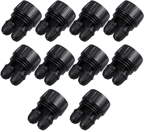 Levemolo Connettore per Tubo da Giardino 3/4 Filettatura Femmina e Doppio Attacco 1/4 Plastica Resistente per Sistemi Irrigazione Automatica e Agricoltura, Set 10 Pezzi Tenuta Anti-perdite