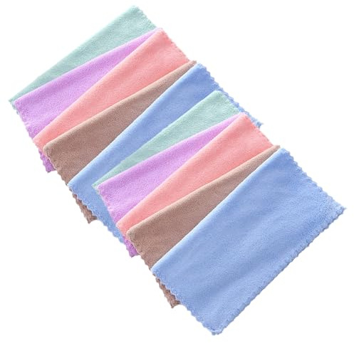 Generico Set 10 Panni Struccanti in Microfibra 25X25 CM Asciugamani Viso Riutilizzabili in Pile Corallo Delicati sulla Pelle per Rimozione Trucco e Pulizia Viso per Uso Colore Casuale