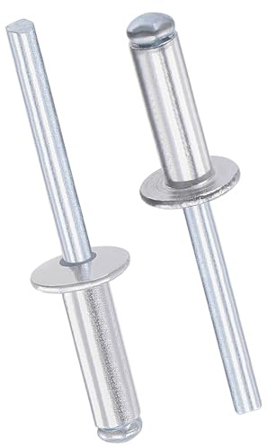 TOP-VIGOR Aluminium Blind Rivets 6mm x 20mm, Silver Pop Rivets for Metal Fixing, Open-End Pop Blind Rivets for DIY, Furniture & General Repairs, Pack of 25