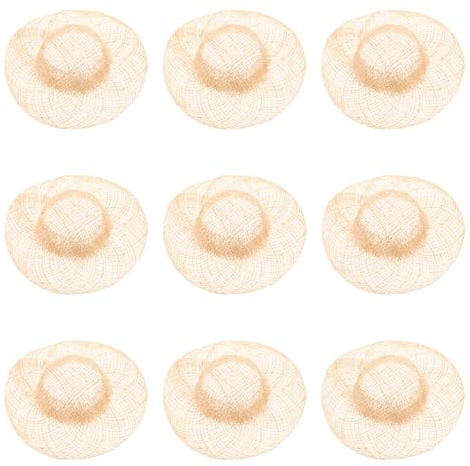 Zerodeko 12 Piezas Mini Sombreros de Paja para Manualidades Pequeños Gorros Decorativos para Muñecas y Animales Accesorios DIY Beige