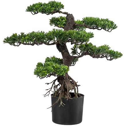 Kopu® Kunstpflanze Bonsai 75 cm – im schwarzen Topf – Bonsai-Baum