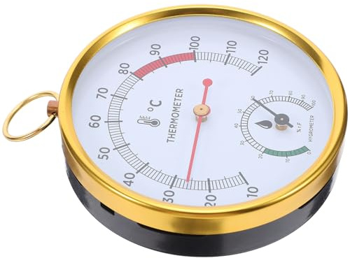 Genérico Termómetro Higrotermógrafo para Sauna, Medidor de Temperatura y Humedad Resistente al Calor, con Pantalla Grande y Función para Colgar, Adecuado para Sauna y Baño de Vapor
