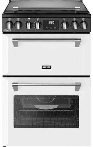 Stoves 60cm wide Double Oven Richmond DX MRA 60Ei RTY Mini Range Electric Cooker with Induction Hob - Icy White - A/A Rated