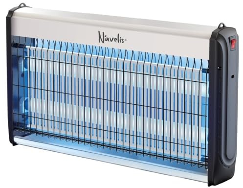 INTEC - Lampada anti-zanzara per interni esterni, 2500 V, tecnologia LED 14 W, superficie 120 m², elimina moscerini e insetti volanti