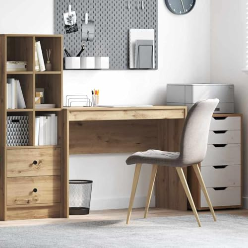 Ordellia Schreibtisch Artisan-Eiche kompakt 100 x 40 x 76 cm Holzwerkstoffrahmen für Büro Homeoffice Arbeitszimmer platzsparend ergonomisch mit praktischer Arbeitsfläche