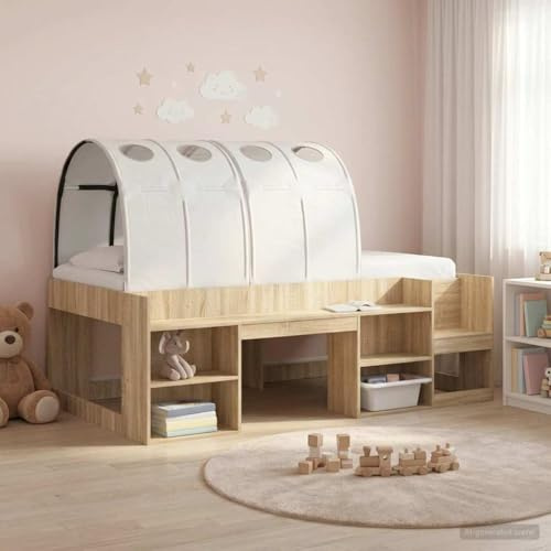 Runheo Bettunnel Weiß Polyester 211 x 67,5 x 2 cm 2 Stück für Doppelbett und Boxspringbett mit lattenrost Zubehör und rutschschutz für stabile bettverbinder und rahmen