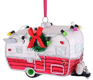 Gift Company Wohnwagen Christbaumschmuck, Glas, 13cm