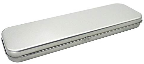 NUOBESTY Metallstift Federmäppchen Briefpapier Box Leer Klappbare Blechdose Schulbedarf Stifthalter Make-Up Pinsel Veranstalter