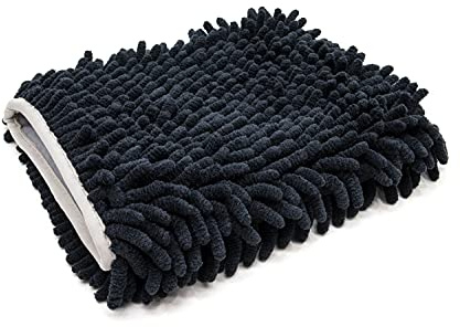 Autofiber Zero Cuff Microfiber Black Wash Mitt - Pack of 1 (7 inch x 9 inch)