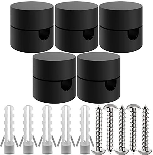 OASHISU Decentratore da Soffitto per Cavi Elettrici, Decentratore a Soffitto, Decentratore Lampadario, Gancio da Soffitto o Parete, Decentratore Cavo Elettrico, Fermacavo, CONFEZIONE 5 PEZZI (NERO)