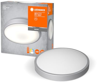 LEDVANCE LED Deckenleuchte Metall weiß, 14W, 1000LM, 2700K - 6000K, steuerbar durch Fernbedienung CCT, dimmbar, 310mm, Wandleuchte und Deckenlampe ORBIS, Lichtfarbe Änderbar