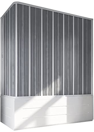Decorspace Box sopra vasca angolare Flex con fascia larga apertura laterale a soffietto riducibile Made in Italy Garantito 10 Anni (60 X 170 X h 150 cm)