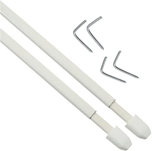 Vetrineinrete® Bastone per Tenda da Finestra 2 Pezzi con Ganci a Vite Asta telescopica allungabile da 50 a 70 cm Bacchette Regolabili per infissi Porte