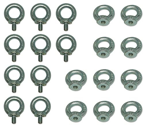 10 Stück - Ringschraube DIN 580 / Ringmutter DIN 582 - Augenschraube Schrauböse (M14, Ringschraube - DIN 580)