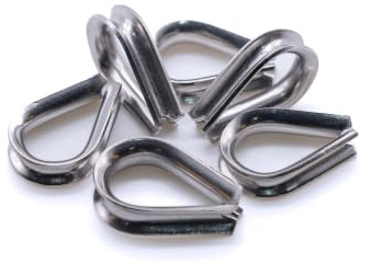 Stainless steel wire rope thimble eyelet marine grade A4 316 (2mm - 10pcs)