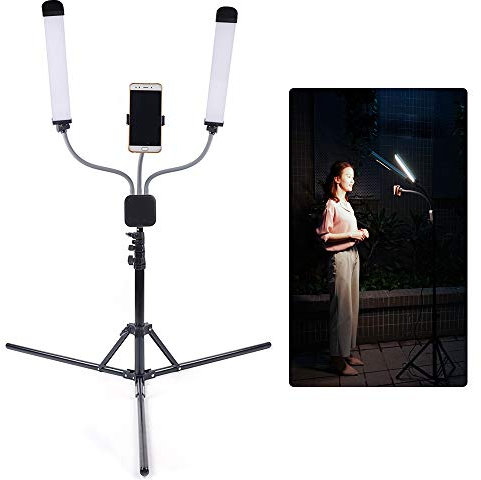 FUROMG USB Wimpernverlängerung Lampe Tageslichtlampe Kosmetik Verstellbare Nagelstudioleuchte LED w/Handyhalter 224 LEDS EU