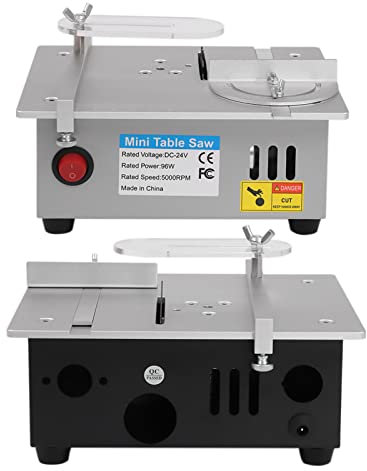 Sega circolare da tavolo mini sega elettrica per la lavorazione del legno sega da tavolo portatile sega da tavolo prescissione velocità e altezza regolabile lama per sega da tavolo (argento)