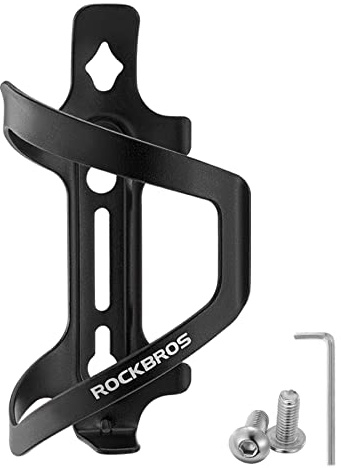 ROCKBROS Bike Water Bottle Holder Alloy Aluminum Bicycle Water Bottle Cage Brackets Bike Cup Holder for Road Mountain Bikes Black