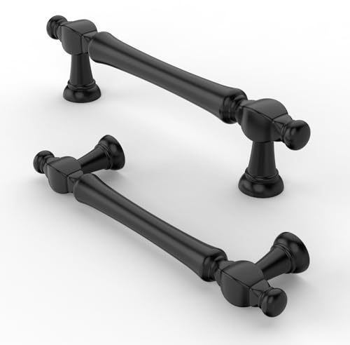 FURNIWARE 10 Stück Schrankgriffe,Matt Schwarz Möbelgriff 96 mm Bohrlochabstand Schubladengriff, Schubladengriffe für Türen, Küchen, Truhen, Kommoden, Schränke