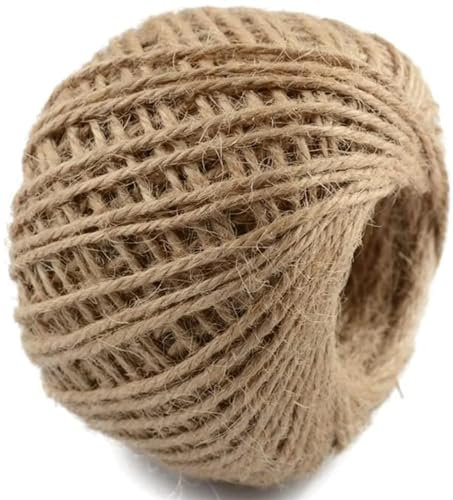 Garten Schnur 1 MM 2 MM Jute Seil Schnur Schnur Schnur Sackleinen DIY Handwerk Geschenk Verpackung Jute Hanf Garten Hochzeit Party Dekoration (Color : 2mm 50meters)